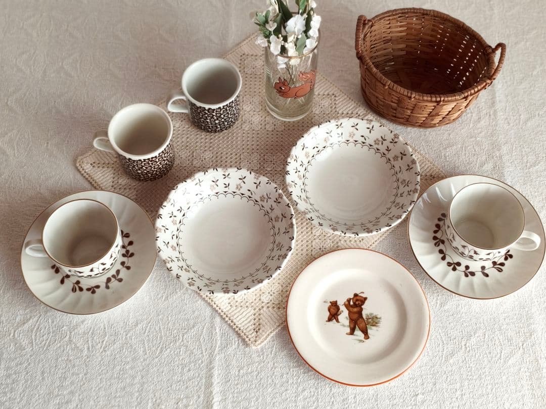 * vintage plate ❀ 愉快なクマさん プレート 13.5 cm