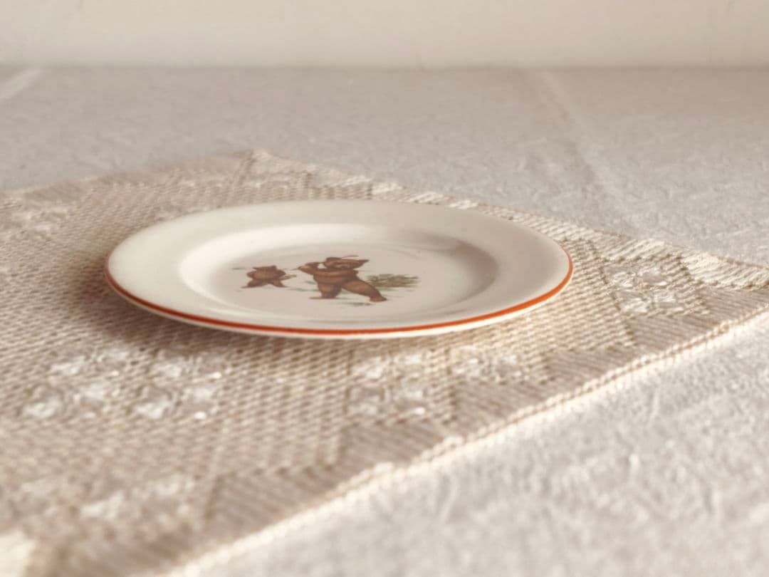 * vintage plate ❀ 愉快なクマさん プレート 13.5 cm