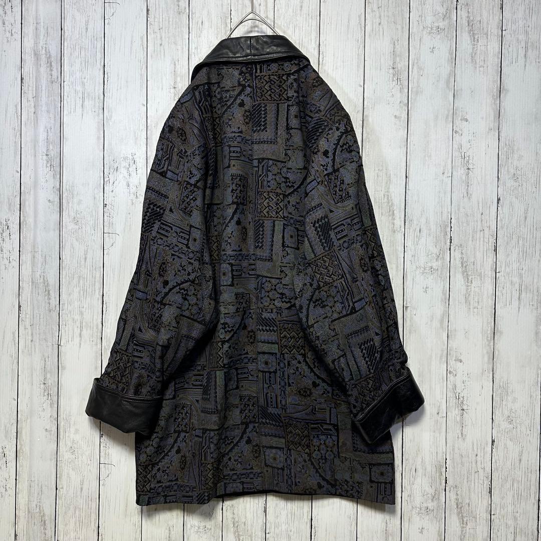 【Whoおまとめ】VINTAGE☆レザープリント☆総柄レザージャケット