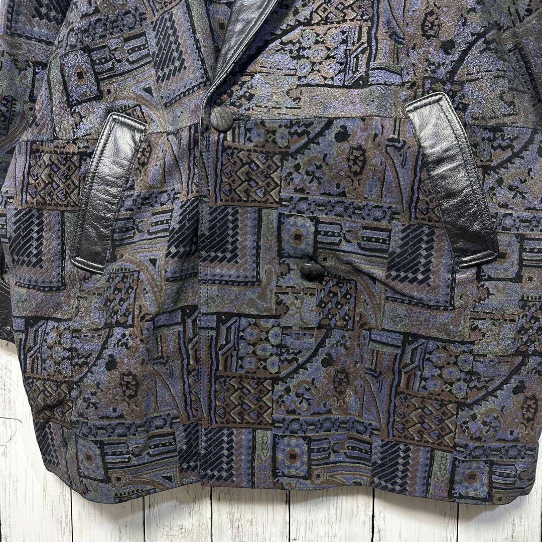 【Whoおまとめ】VINTAGE☆レザープリント☆総柄レザージャケット