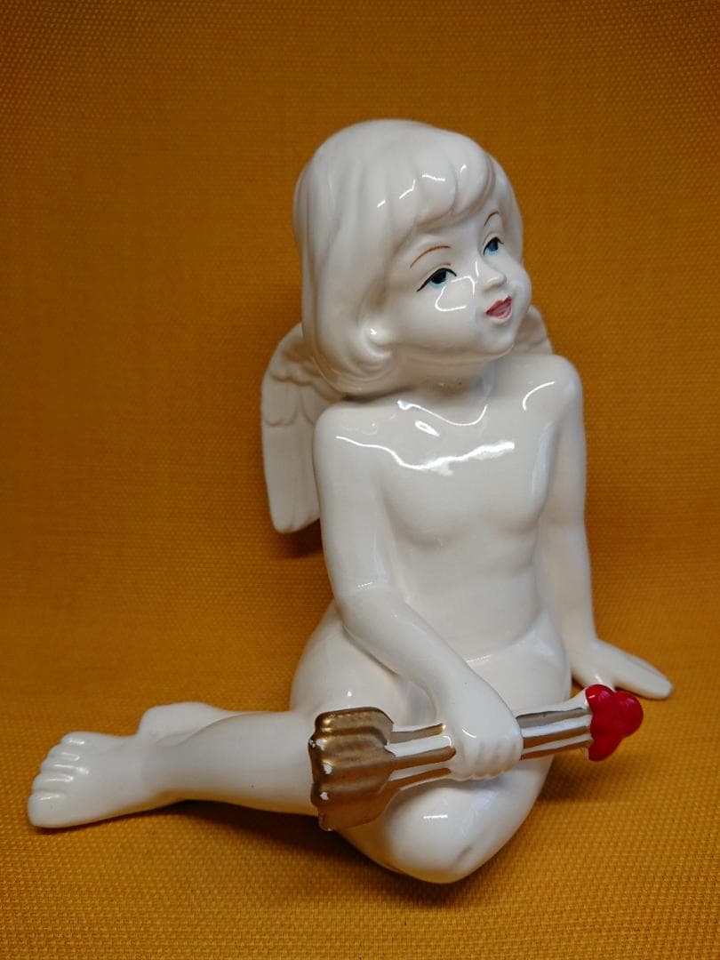 【美品】人形　天使　陶器　オブジェ　置物　インテリア　工芸品　美術品　A3113