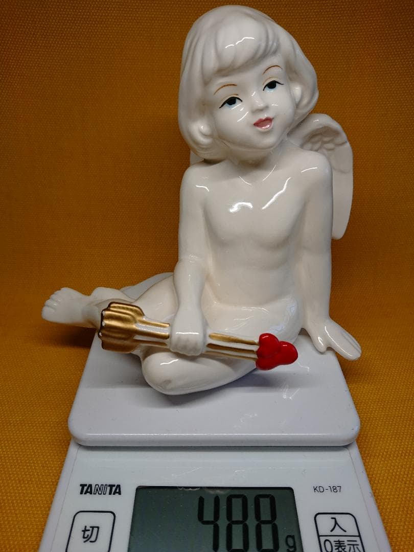 【美品】人形　天使　陶器　オブジェ　置物　インテリア　工芸品　美術品　A3113