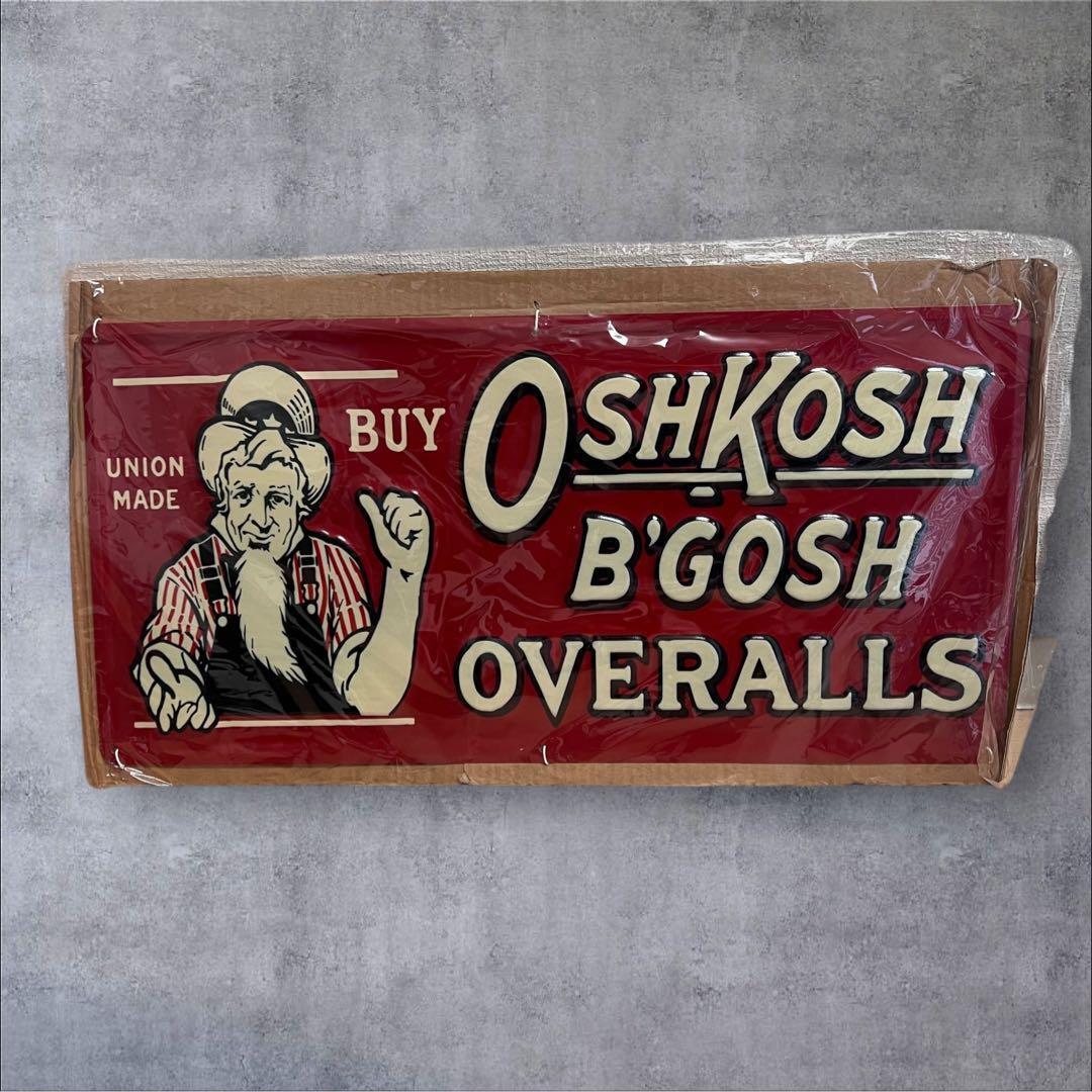 OSHKOSH B'GOSH OVERALLS ブリキ 看板 復刻品 US雑貨