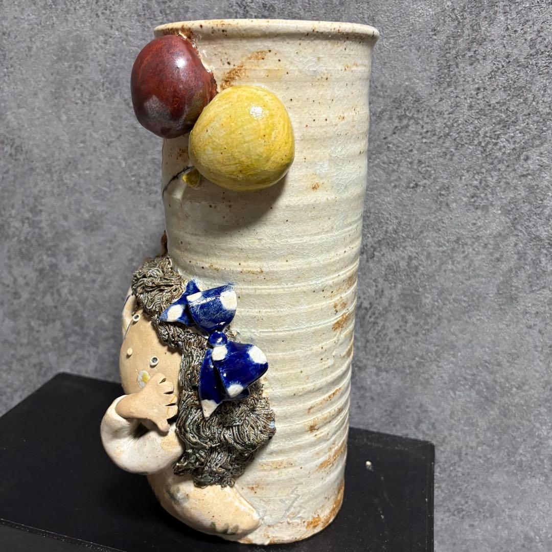 新品　可愛い立体お人形花入れ・花瓶「瀬戸焼」②