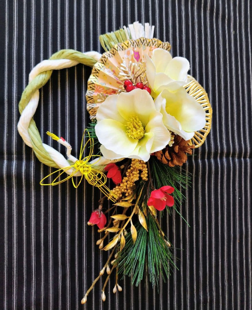 しめ縄飾　お正月飾り　しめ縄リース　フラワー　フラワーリース