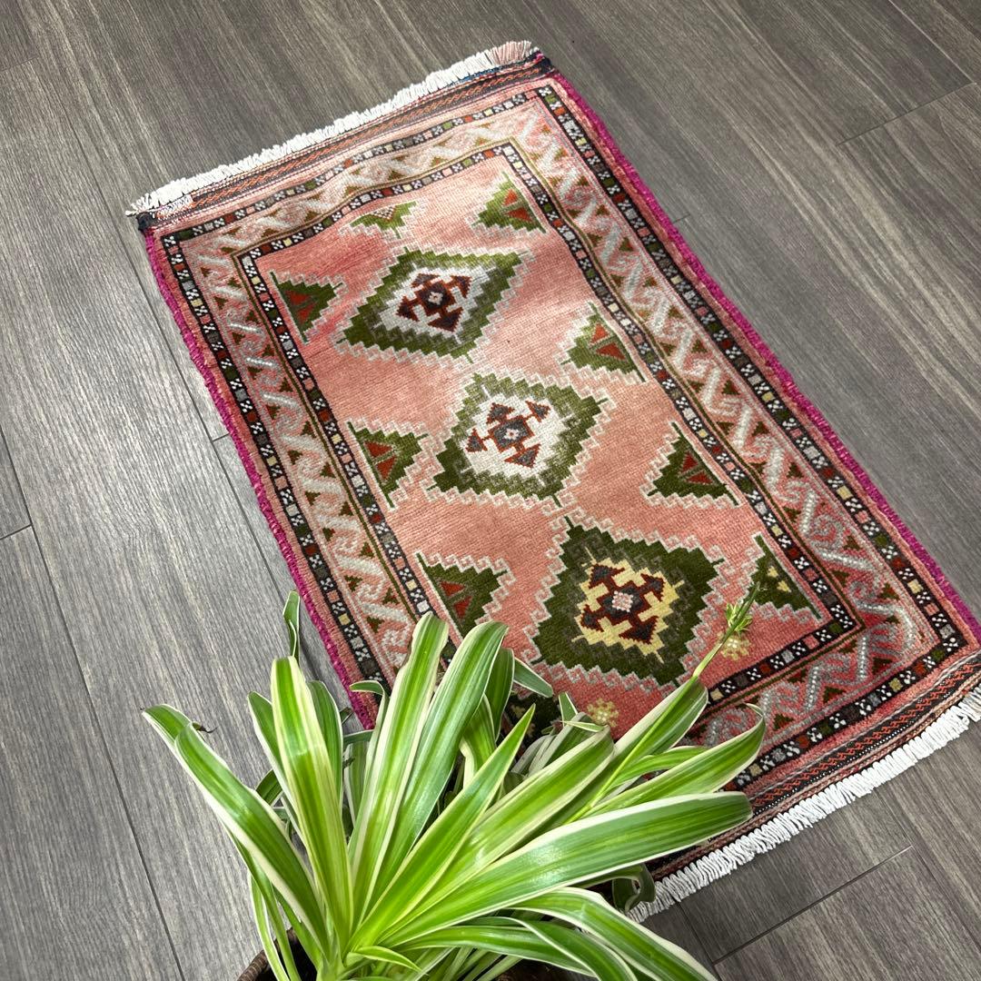 82x50cmヴィンテージ トライバル ラグトルクメン手織り絨毯