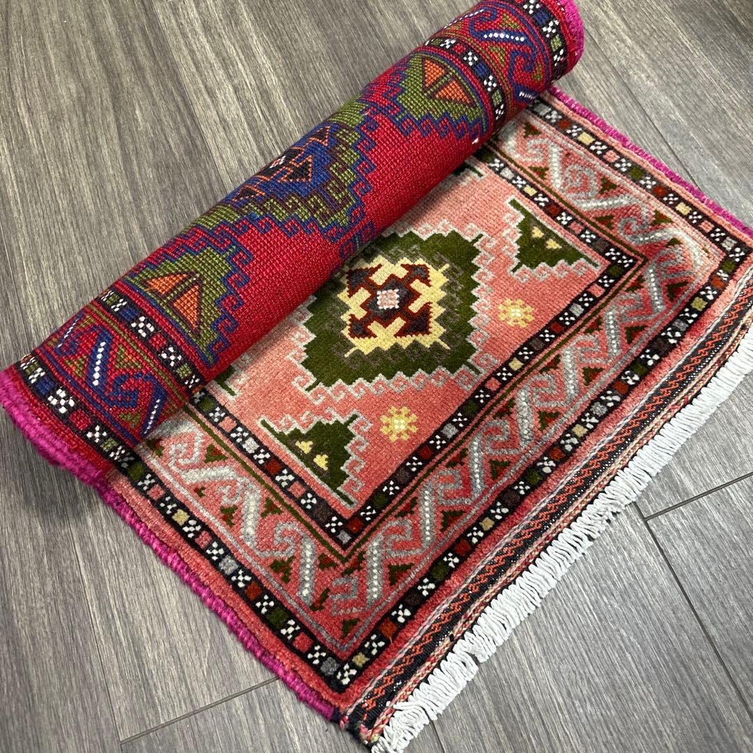 82x50cmヴィンテージ トライバル ラグトルクメン手織り絨毯