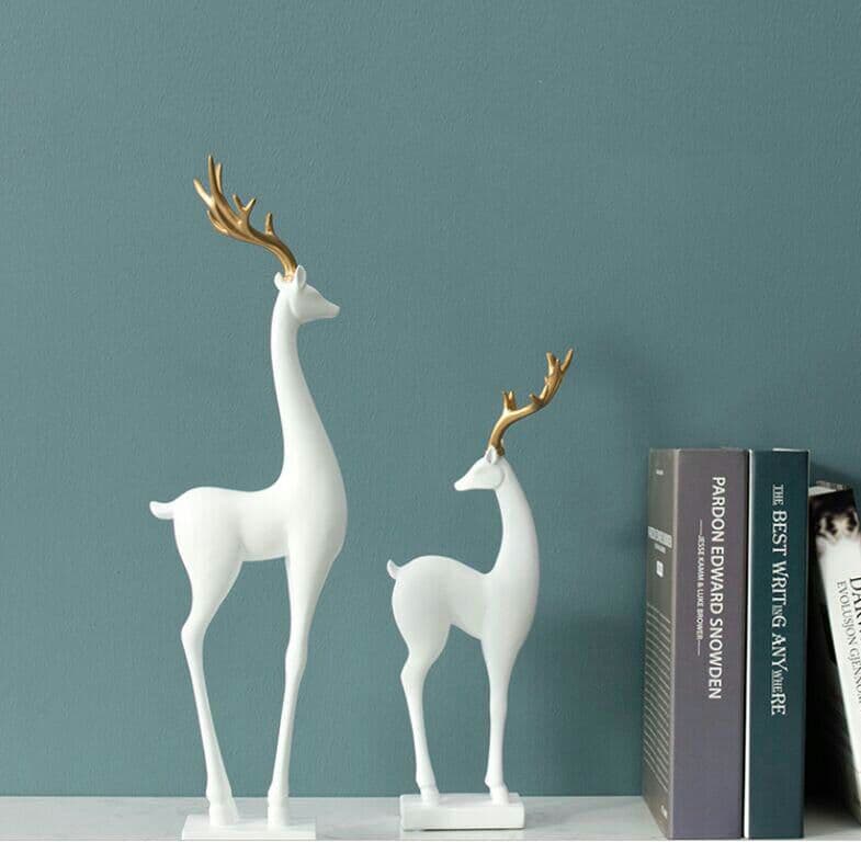 アイデア白い鹿飾り置物1対