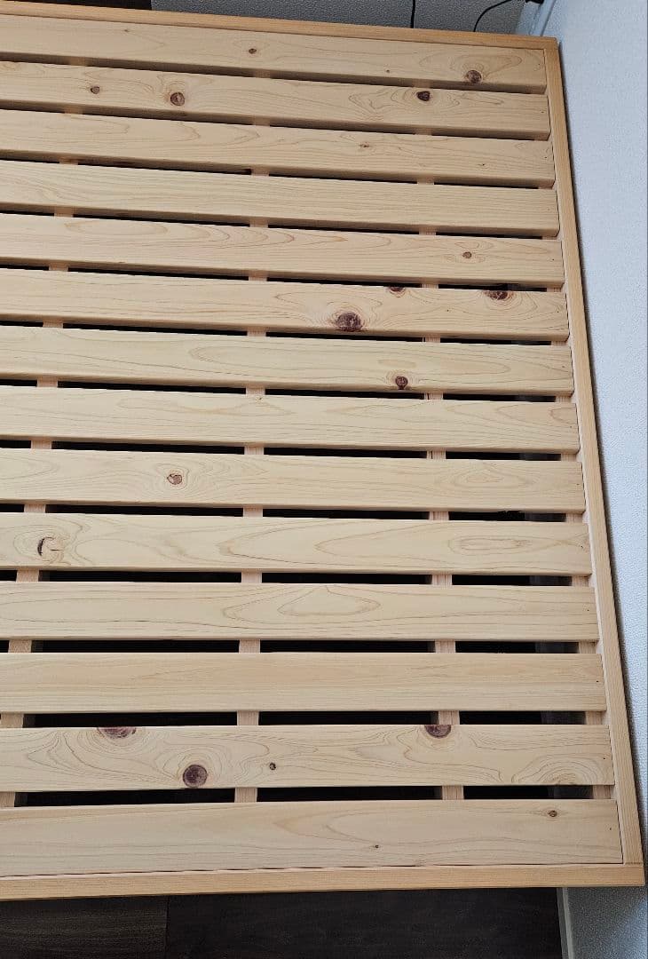 ひのきすのこベッド　セミダブルベッドフレーム