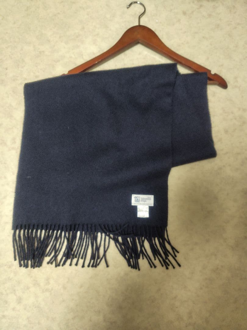 JOHNSTONS OF ELGIN カシミヤ100％ マフラー　ネイビー