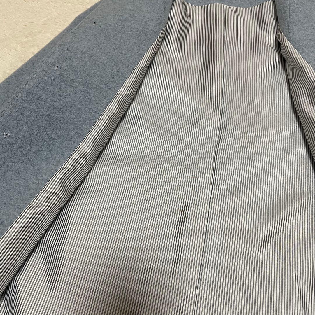 ♡美品♡ le minor ルミノア ノーカラーコート　ロング 水色 38