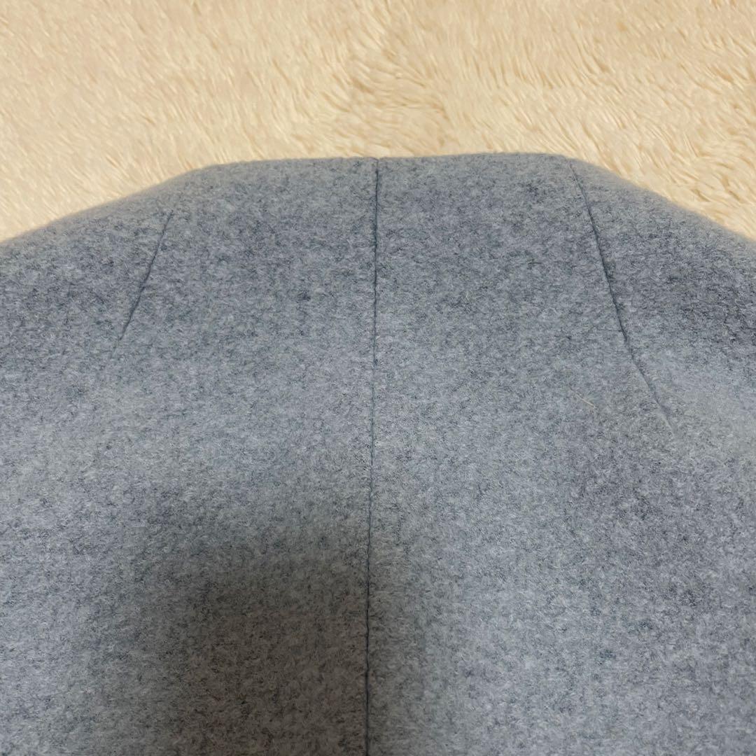 ♡美品♡ le minor ルミノア ノーカラーコート　ロング 水色 38