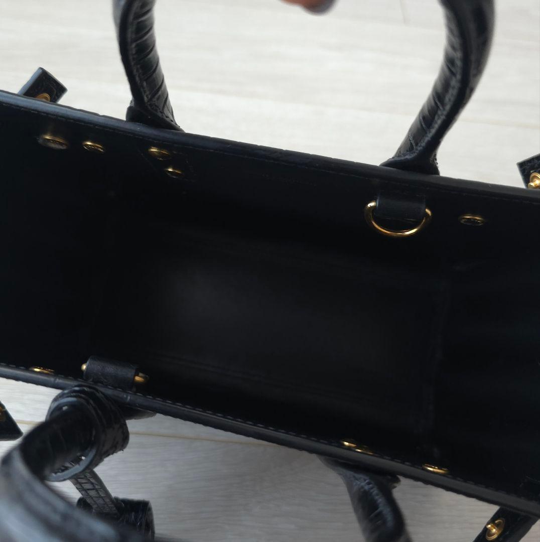 極美品【サンローラン】サックドジュール　ナノ　クロコエンボス　トートバッグ