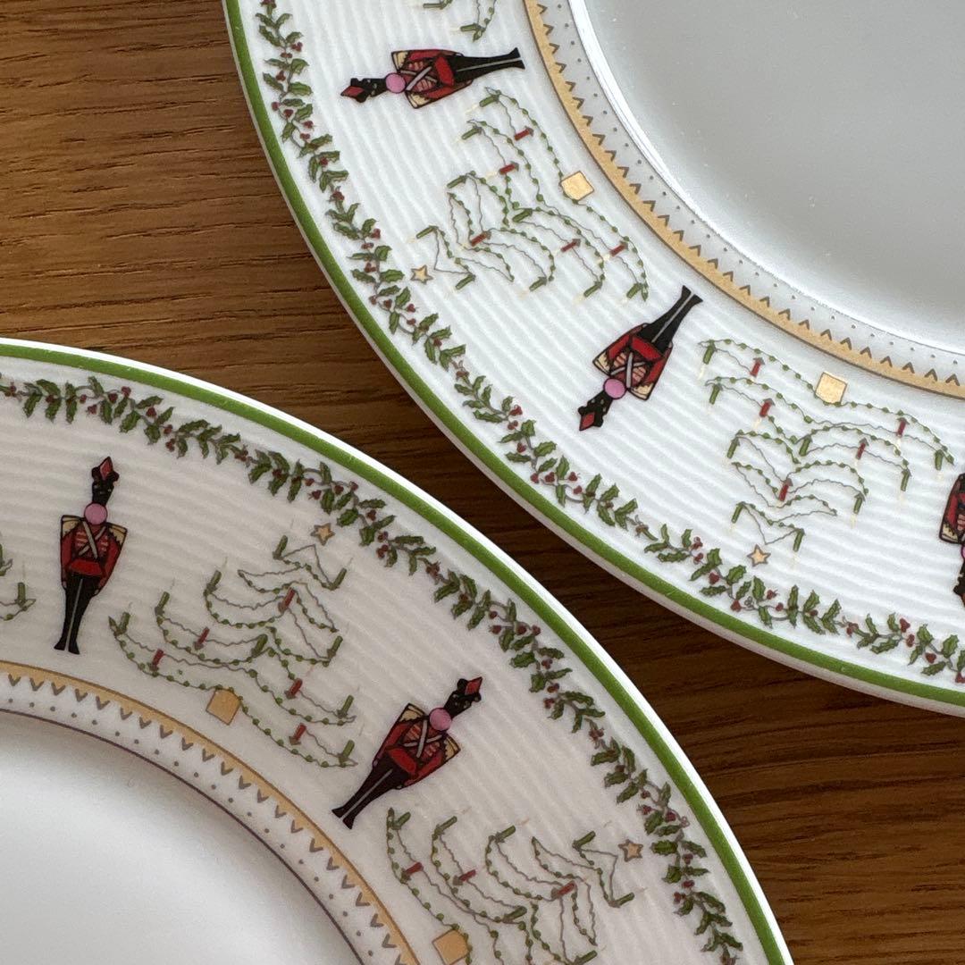 廃盤　希少　ベルナルド　リモージュ　クリスマス柄　プレート　ケーキ皿　4客