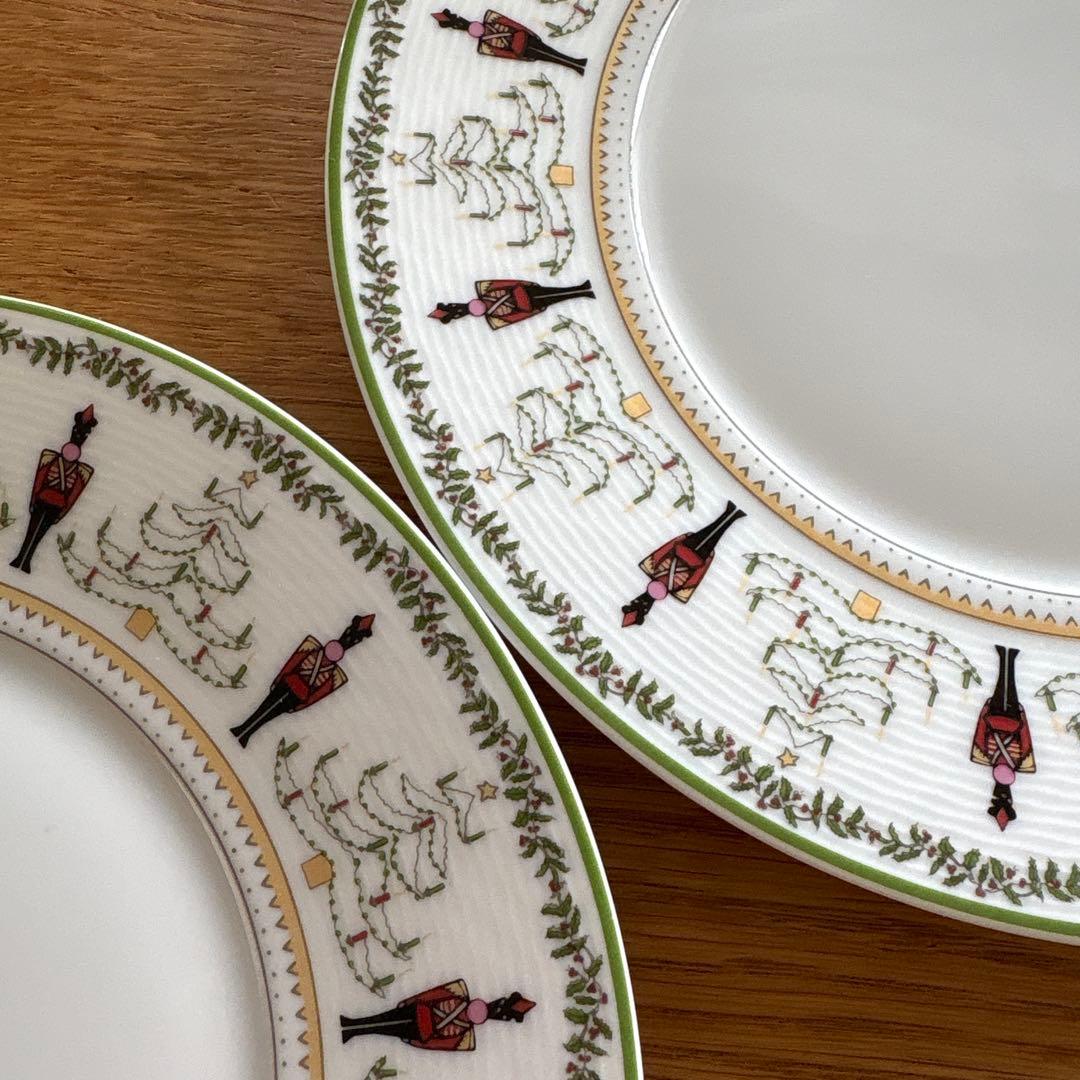 廃盤　希少　ベルナルド　リモージュ　クリスマス柄　プレート　ケーキ皿　4客