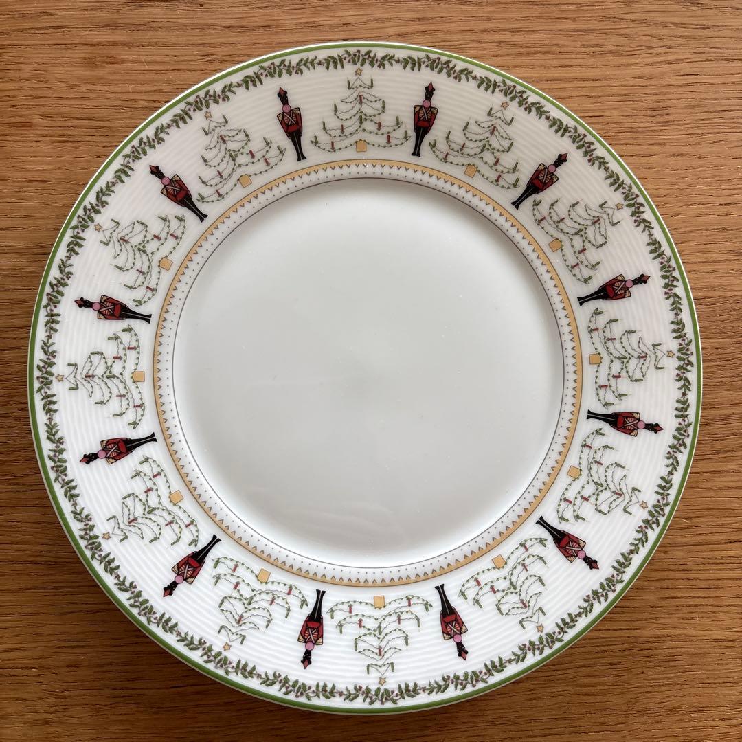 廃盤　希少　ベルナルド　リモージュ　クリスマス柄　プレート　ケーキ皿　4客