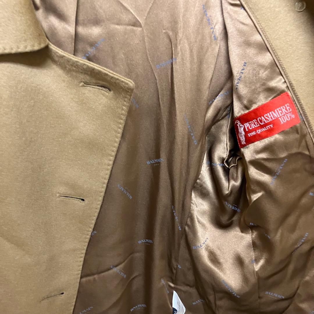【最高級】BALMAIN ロングコート　カシミヤ・シルク100% サイズM