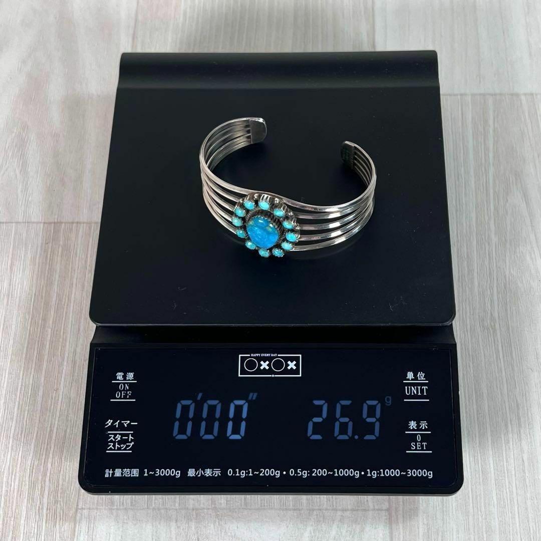 【極美品】ナバホ族 インディアンジュエリー　5連バングル　ターコイズ　シルバー