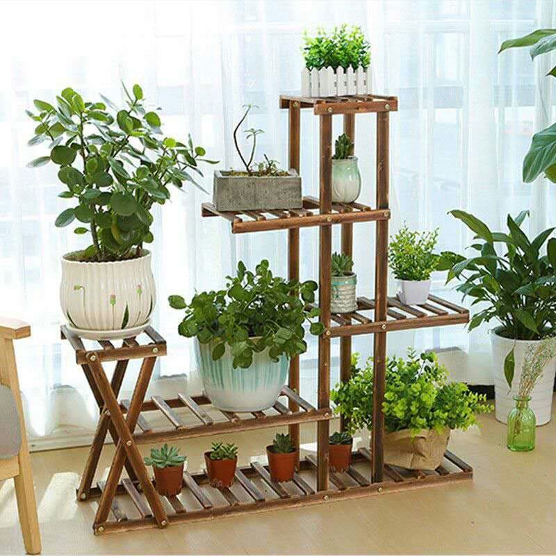 フラワースタンド 棚 木製 ガーデンラック 5段 花台 植物棚 盆栽棚 園芸<