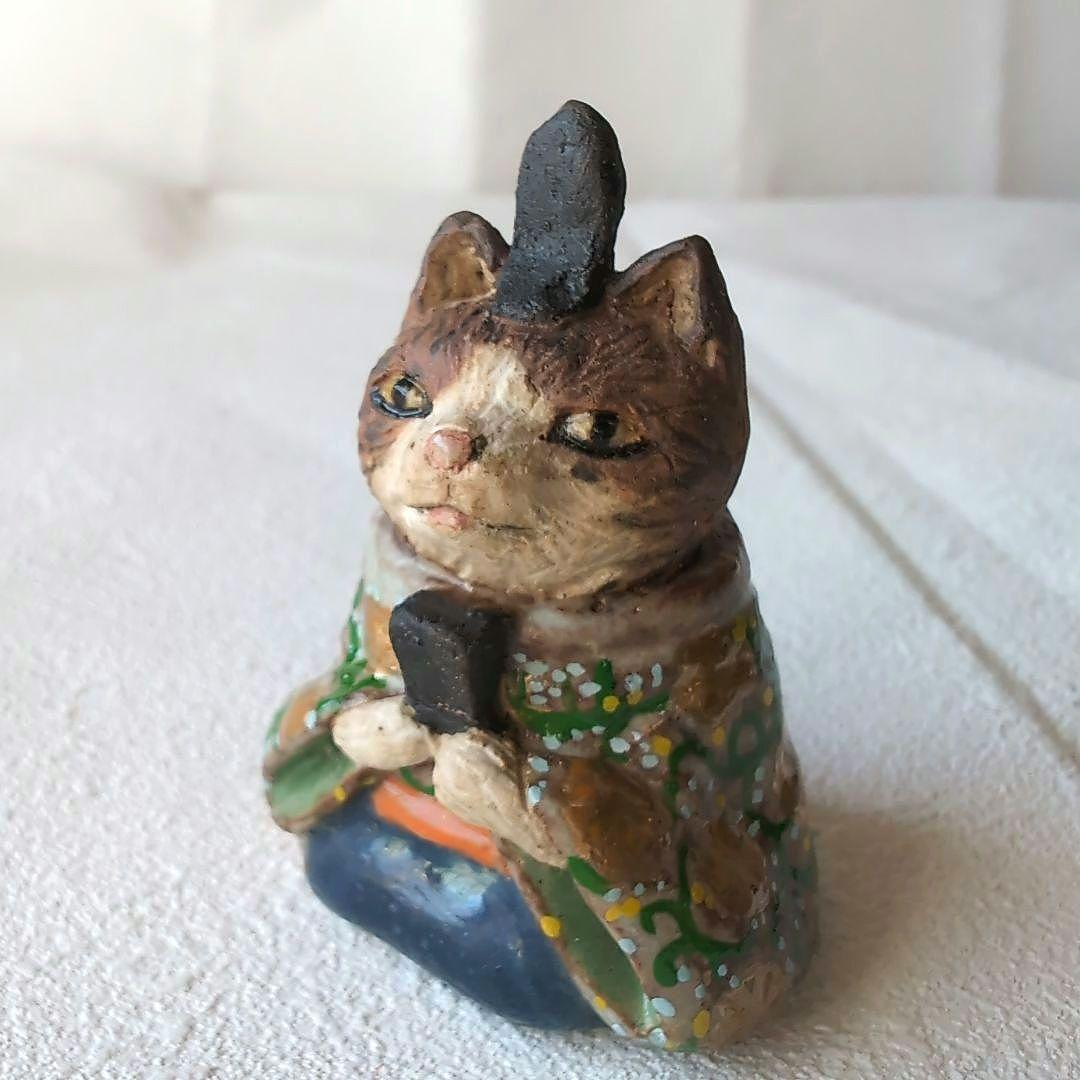 猫の雛人形5 陶器製 伝統的スタイル