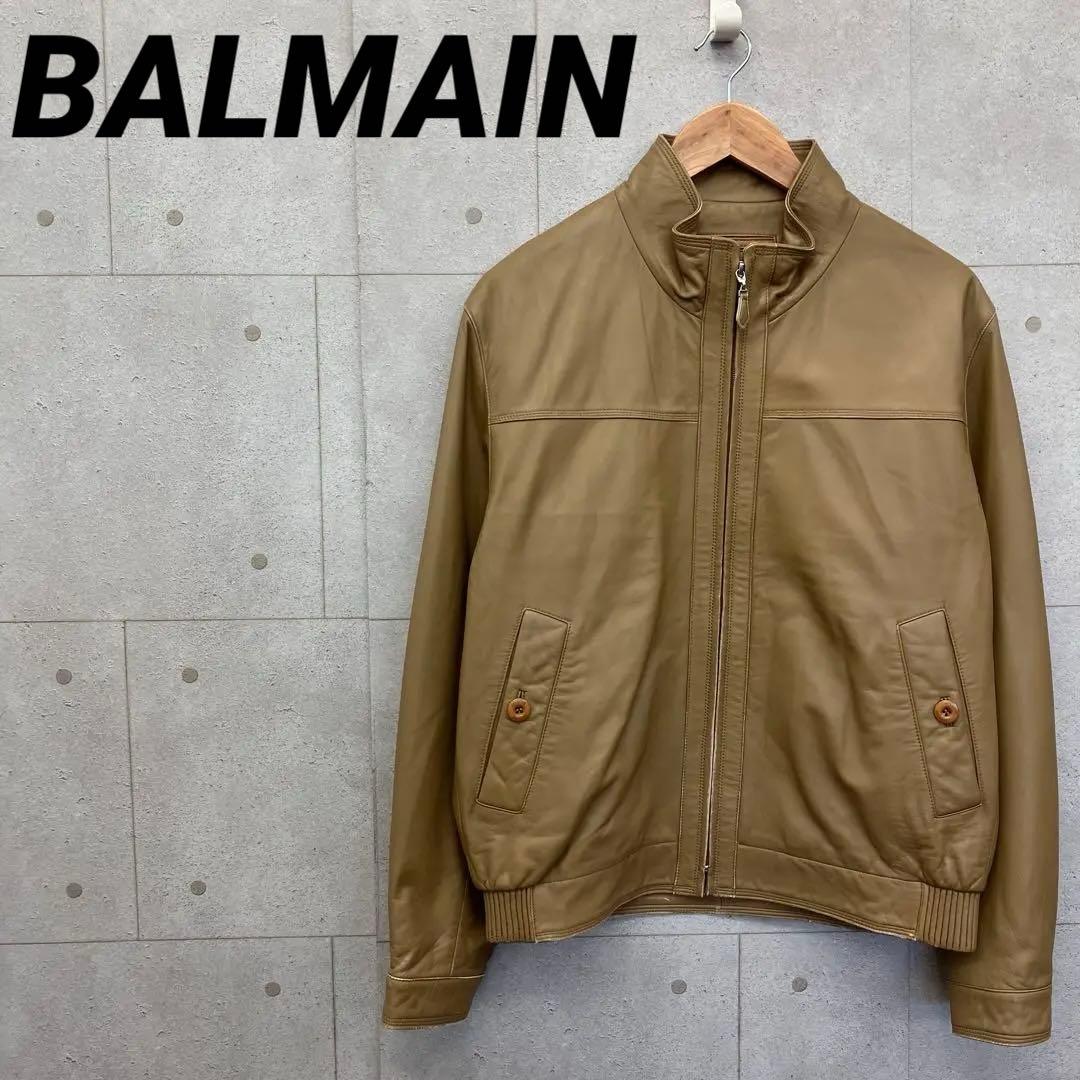 BALMAIN バルマン 羊革 ラム シープレザー ジャケット ベージュ L