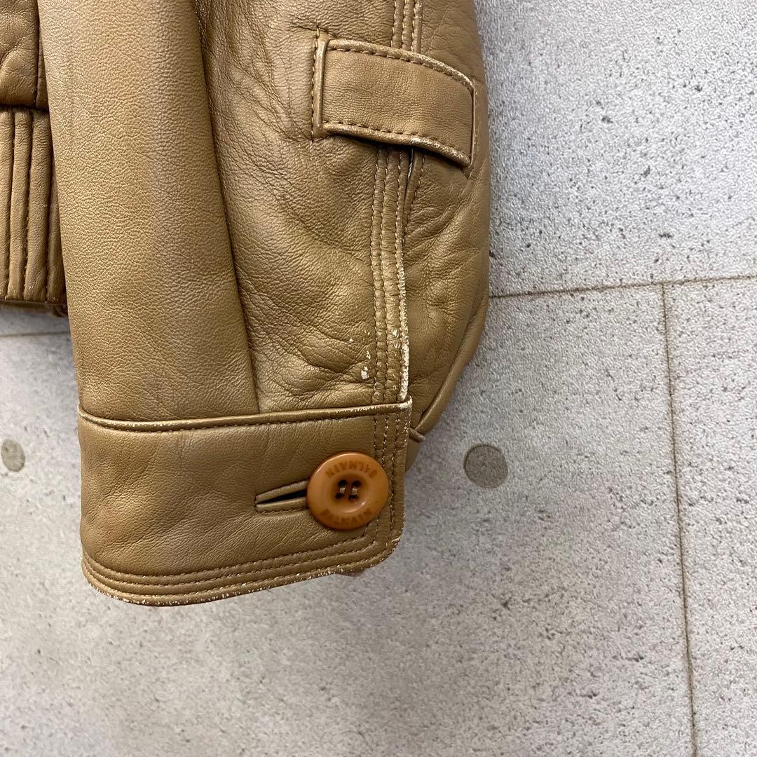 BALMAIN バルマン 羊革 ラム シープレザー ジャケット ベージュ L