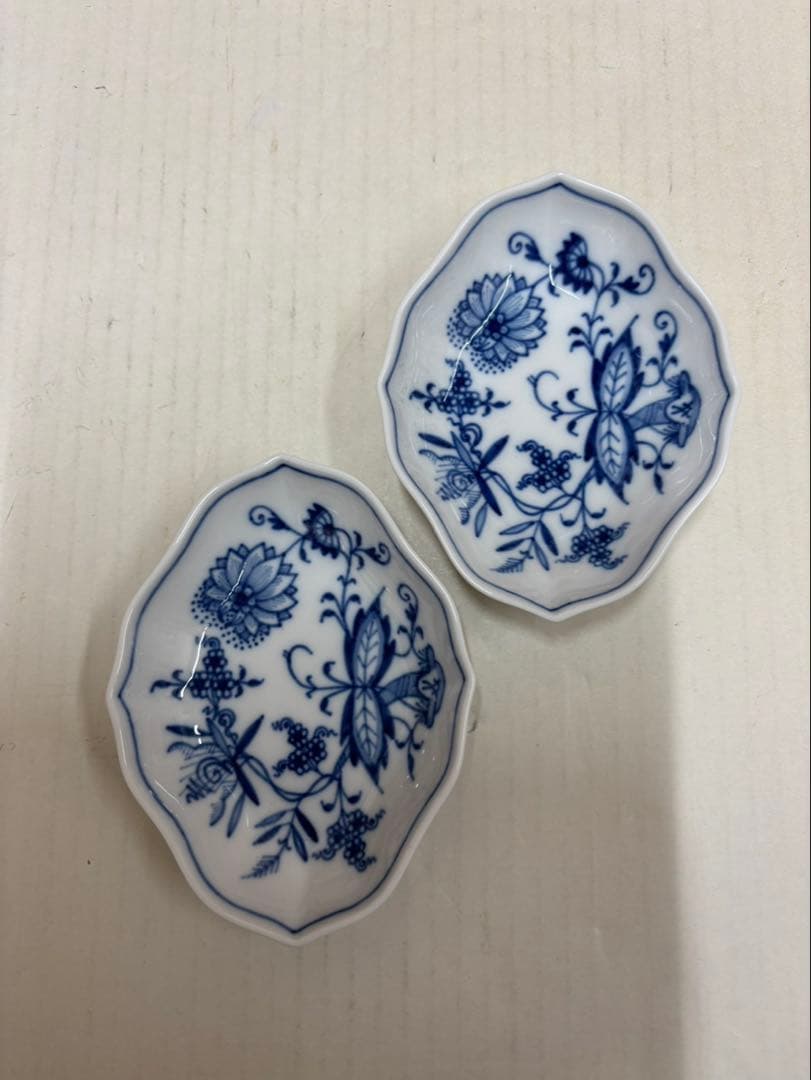 マイセン 一級品 ブルーオニオン ( 菱形 ) オーバルプレート 2枚