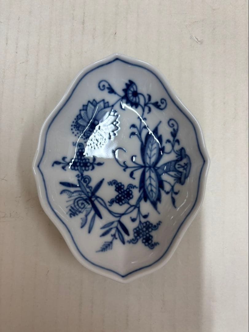 マイセン 一級品 ブルーオニオン ( 菱形 ) オーバルプレート 2枚