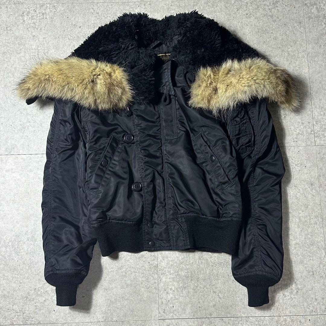 ら*ん様 美品 MARKAWARE N2B コヨーテファー 黒 3 フライトジャ