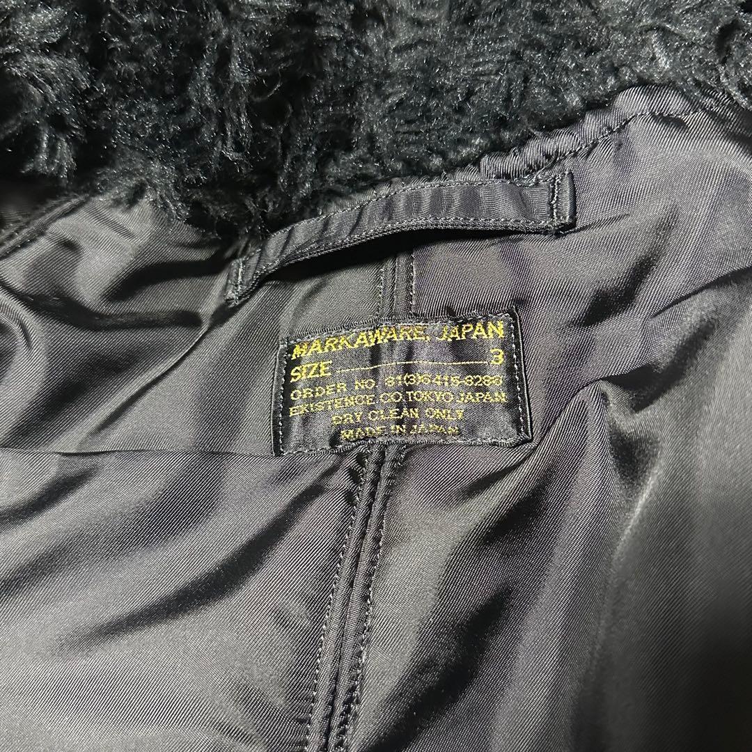 ら*ん様 美品 MARKAWARE N2B コヨーテファー 黒 3 フライトジャ