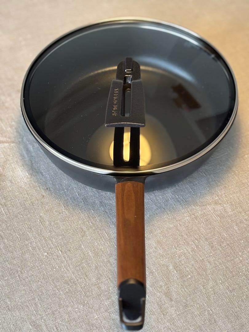 VECUULAR ブラック フライパン ガラス蓋付き