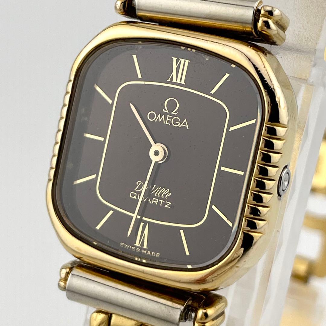 【稼働/新品電池】オメガ　デビル　スクエア　腕時計　ブレスウォッチ　ヴィンテージ