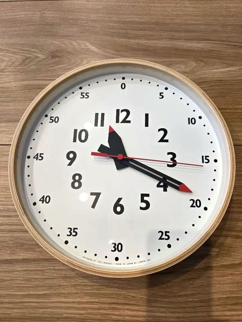 【未使用】fun pun clock 30cm ナチュラル レムノスACTUS