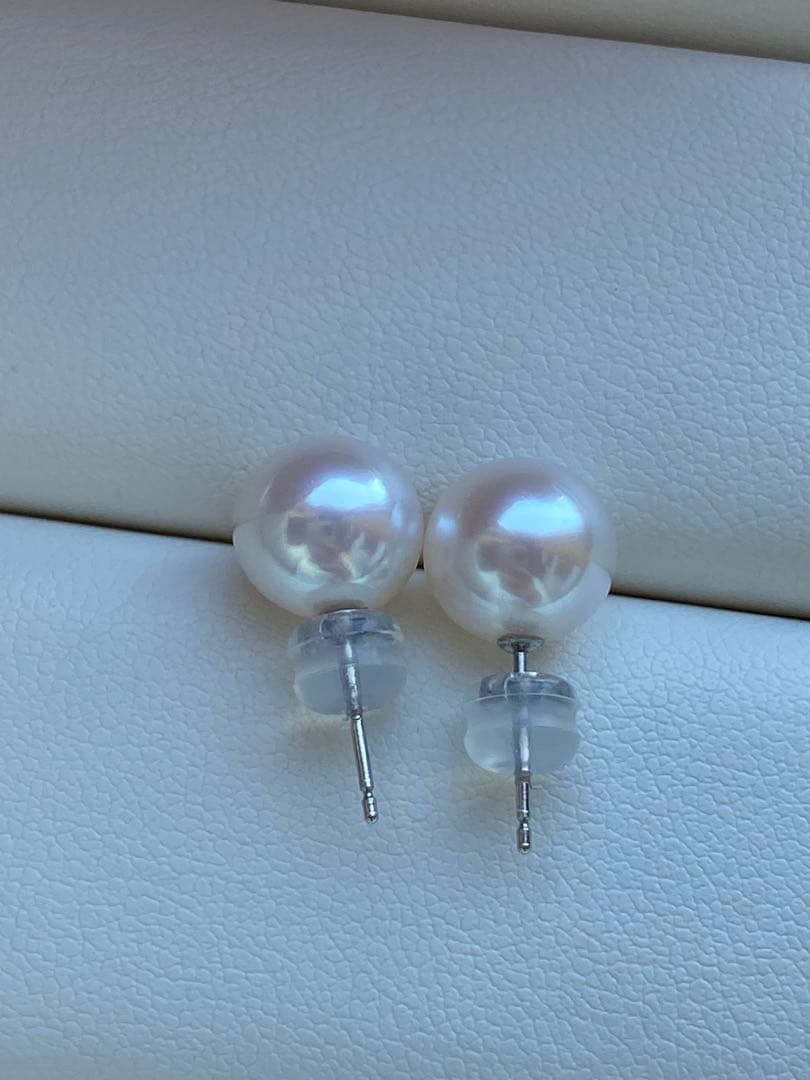 1945 あこや真珠　pt900 大玉　8.5-9mm 目立つキズ無し　ピアス