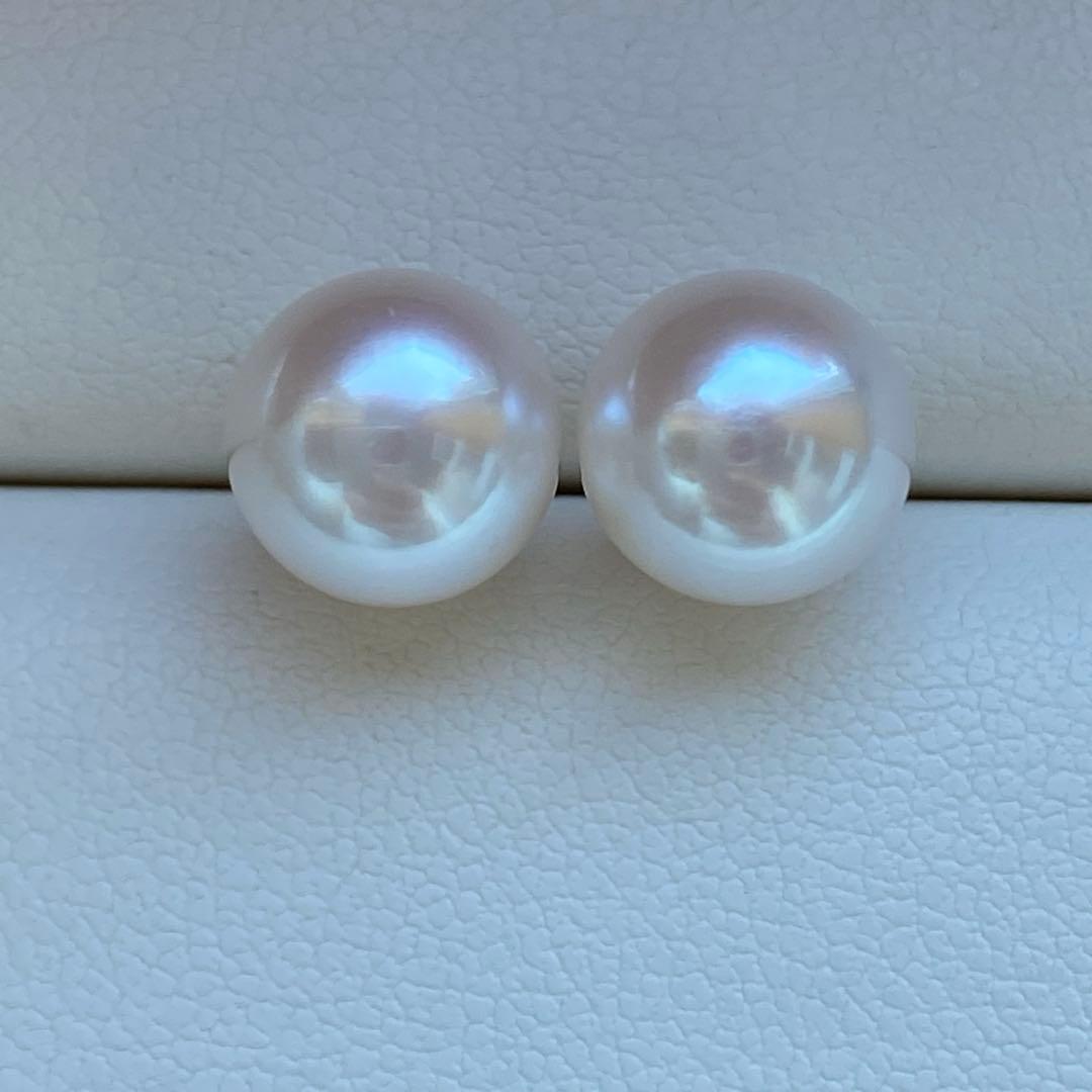 1945 あこや真珠　pt900 大玉　8.5-9mm 目立つキズ無し　ピアス