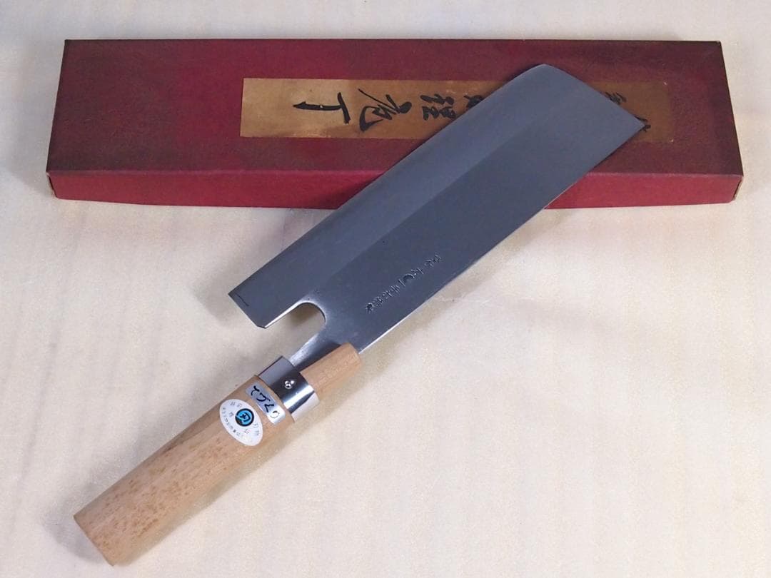 【美品】越前刃物 スウェーデン鋼 麵切り包丁/そば切り包丁/蕎麦切り包丁 菊紋