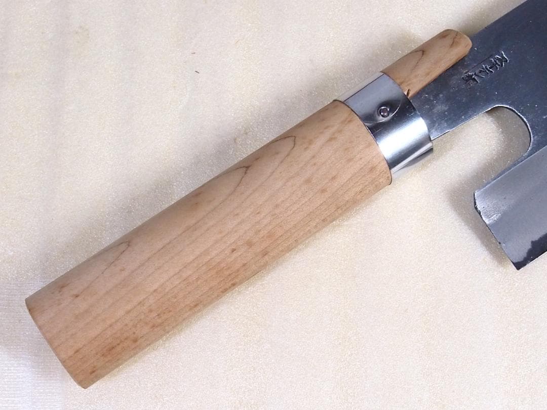 【美品】越前刃物 スウェーデン鋼 麵切り包丁/そば切り包丁/蕎麦切り包丁 菊紋