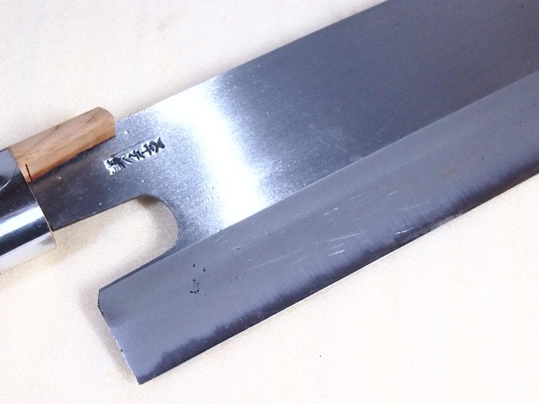 【美品】越前刃物 スウェーデン鋼 麵切り包丁/そば切り包丁/蕎麦切り包丁 菊紋