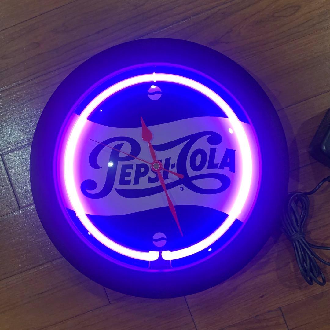 Pepsi-Cola ペプシ ネオン 掛時計 31.5cm