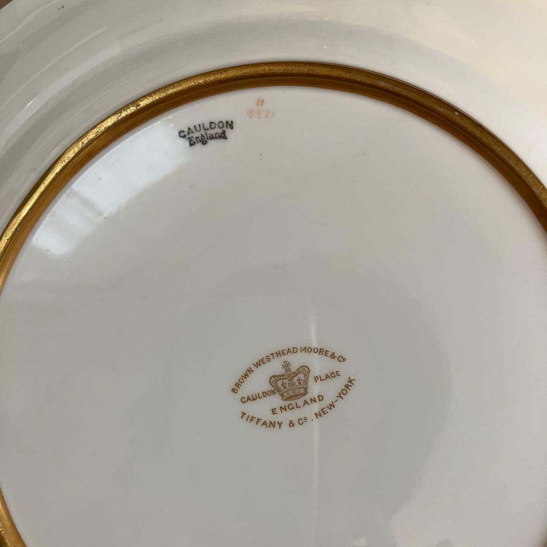 英国アンティーク　コウルドンーTiffany特注品プレート