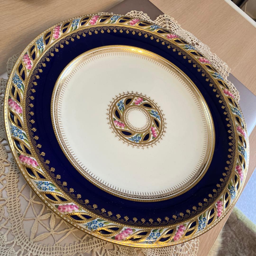 英国アンティーク　コウルドンーTiffany特注品プレート