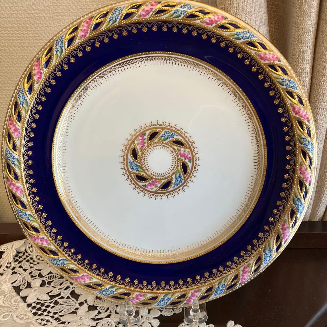 英国アンティーク　コウルドンーTiffany特注品プレート