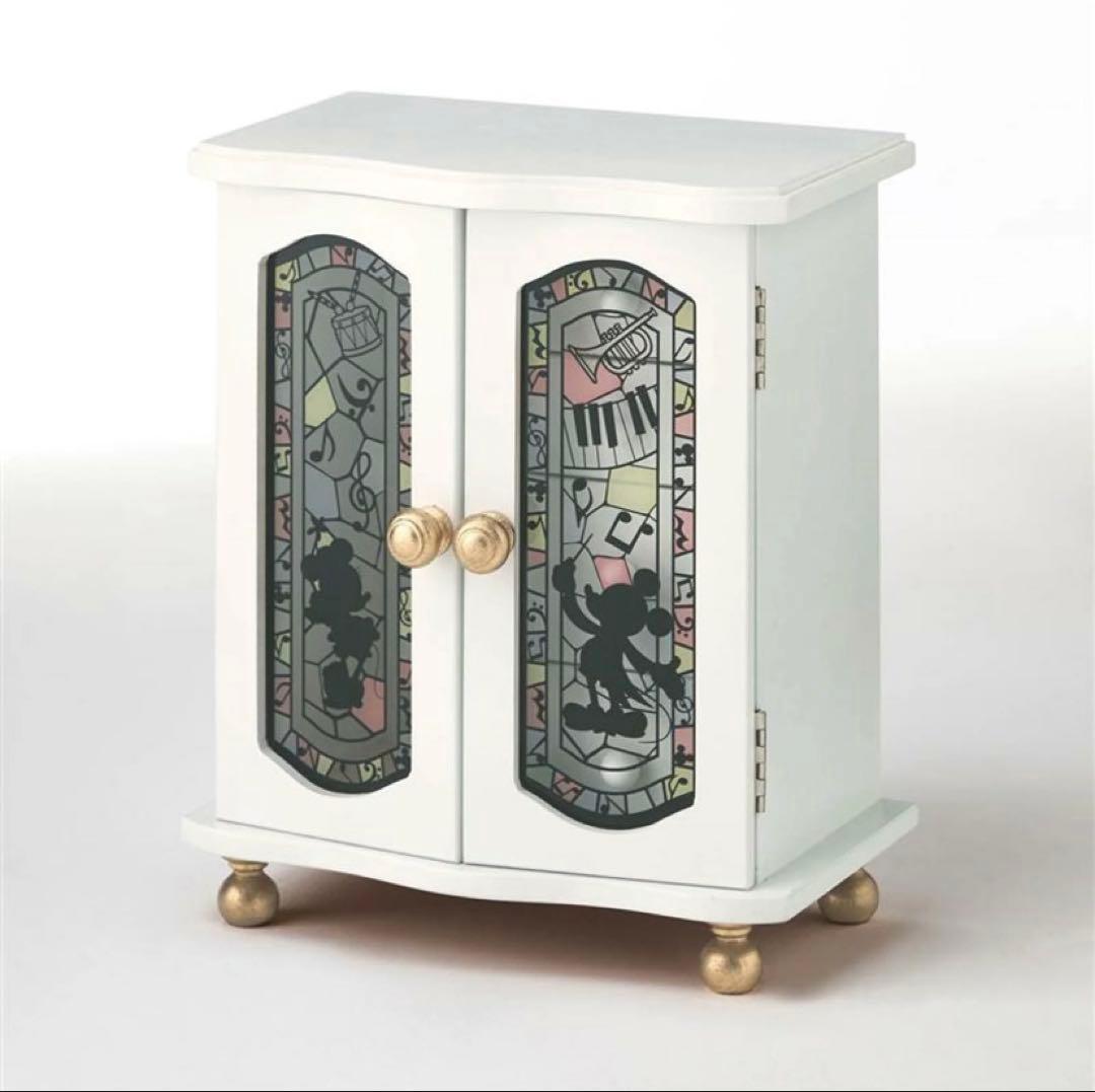 【新品未使用】ディズニー ステンドグラス風 アクセサリー収納 ミッキー＆ミニー