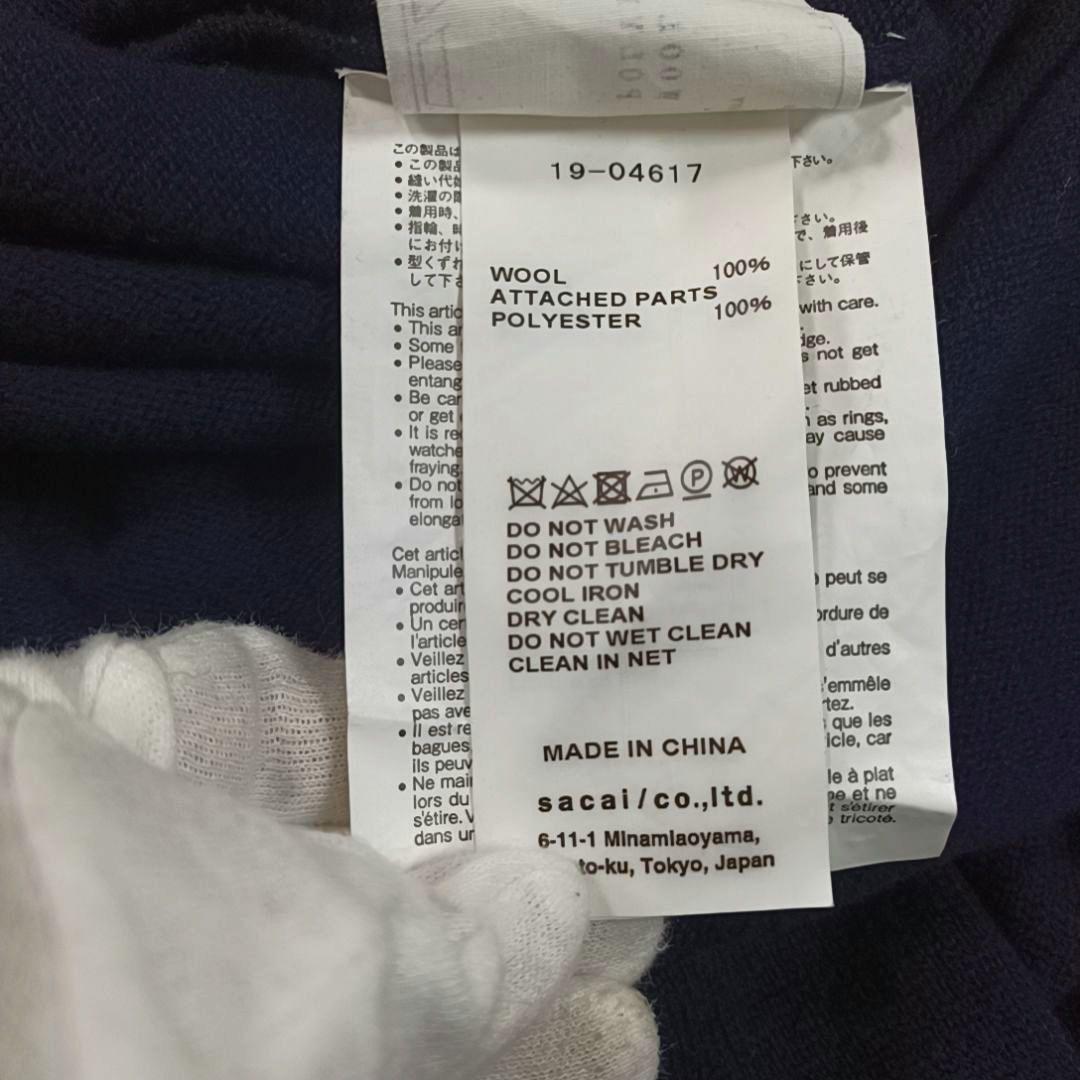 sacai サカイ ロングワンピース ニットワンピース ネイビー 2019AW