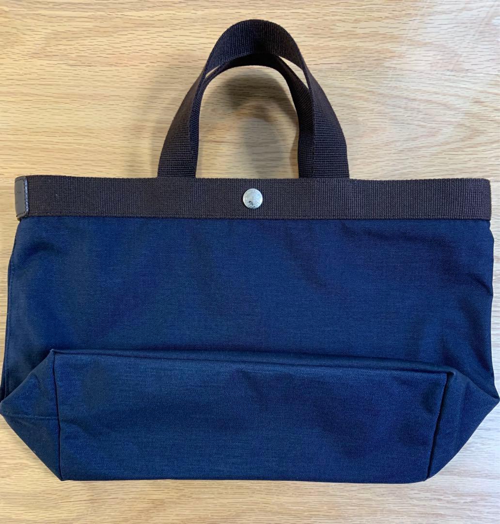 エルベシャプリエ ネイビー×モカ　704C トートバッグ