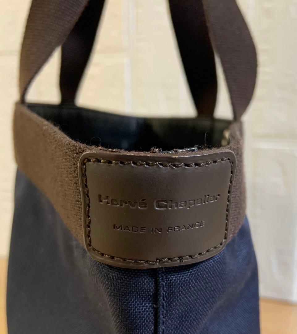 エルベシャプリエ ネイビー×モカ　704C トートバッグ