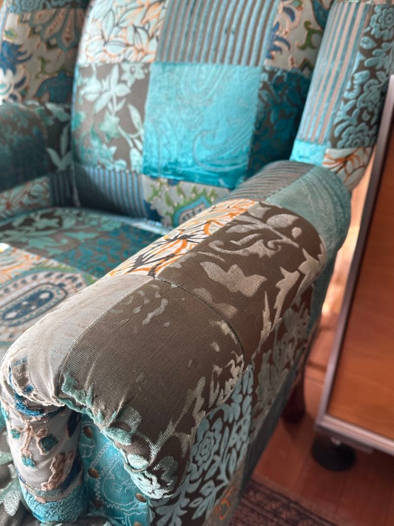 日本製　チェア　ベルベット　パッチワークソファ　定価¥69,000