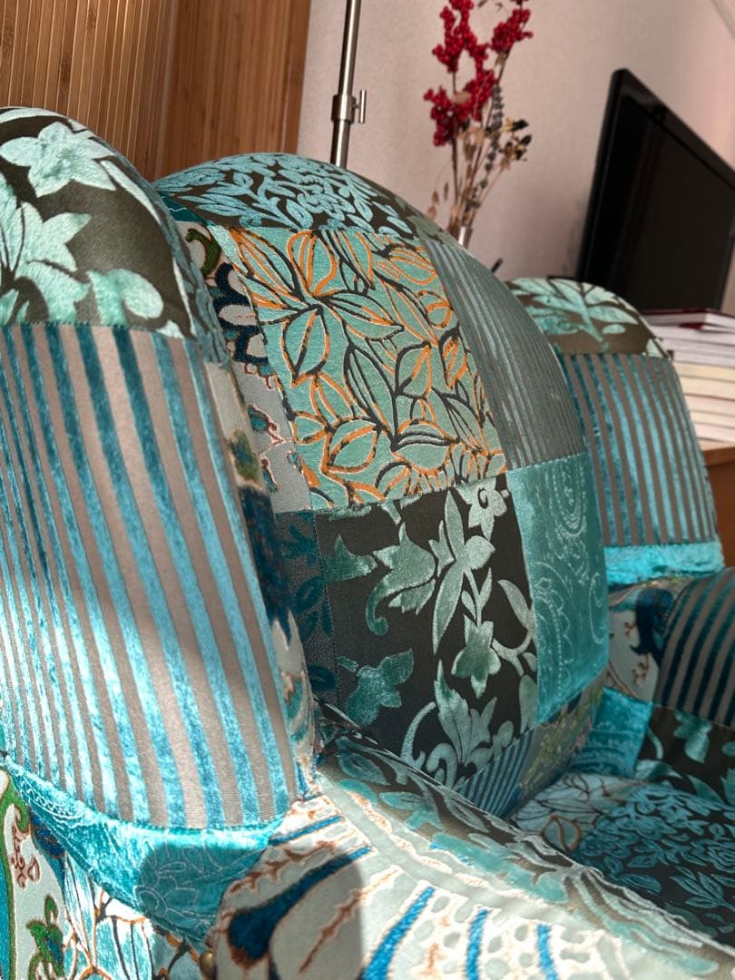 日本製　チェア　ベルベット　パッチワークソファ　定価¥69,000