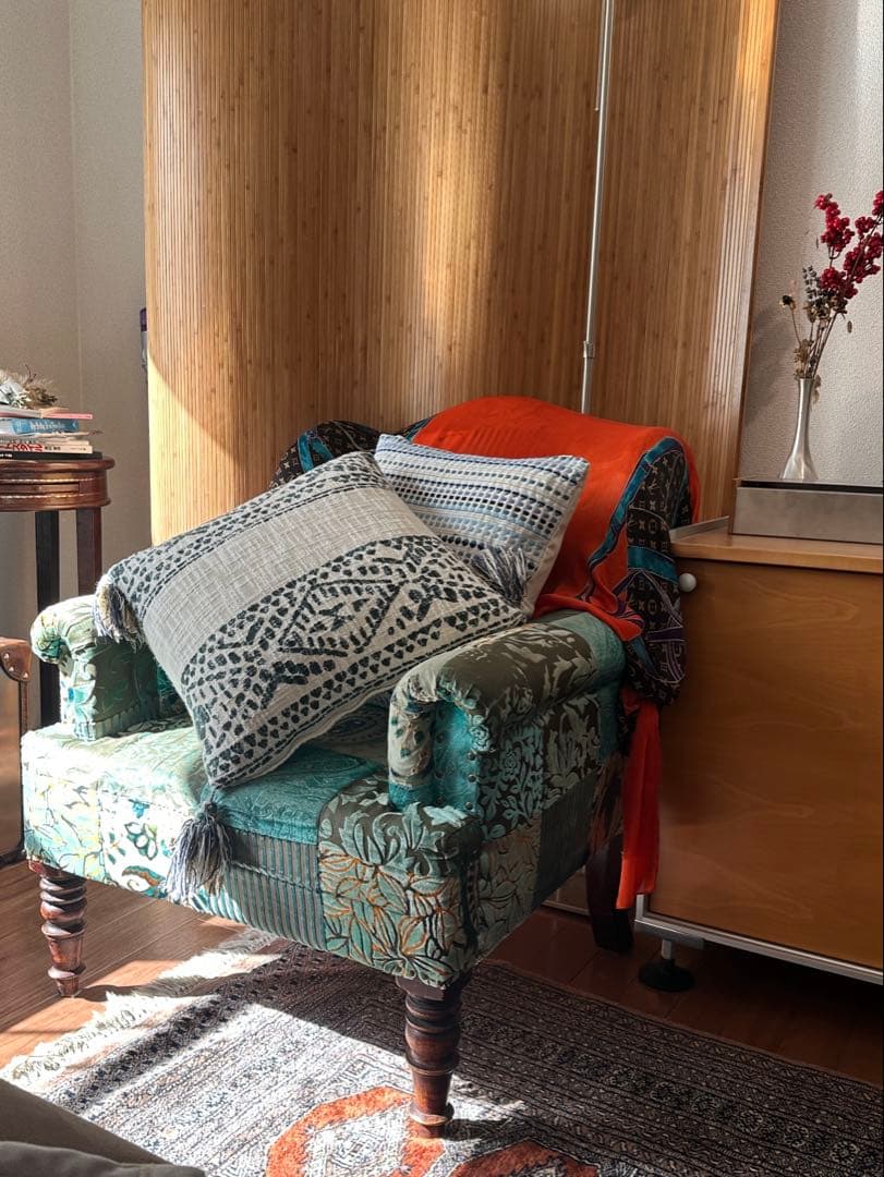 日本製　チェア　ベルベット　パッチワークソファ　定価¥69,000