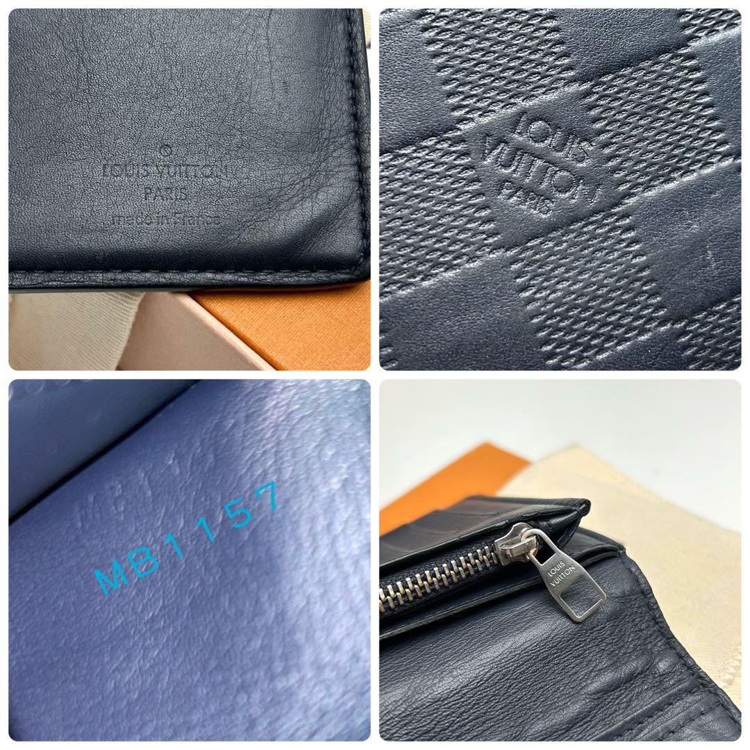 鑑定済 ルイヴィトン ダミエアンフィニ 16枚カード ダークブルー ブラザ